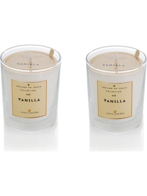 PremiumPort 2'li Vanilya Kokulu Cam Bardak Mum Seti, Sıcak ve Hoş Atmosfer