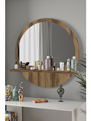 PremiumPort Yuvarlak 58CM Koridor Konsol, Duvar Raflı, Salon, Banyo, Ofis ve Çocuk Odası Için Şık Tasarım