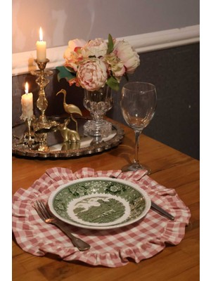 PremiumPort Vintage Çiçekli Supla Seti, Şık ve Zarif Amerikan Servisleri (2 Adet)