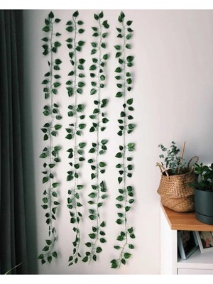 PremiumPort Yeşil Yapay Sarmaşık 2.30MT 4'lü Set, Dekoratif Bitki, Canlı Görünüm