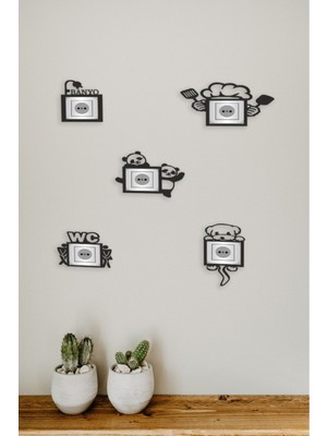 PremiumPort 5'li Mdf Priz Çerçevesi, Duvar Dekoru, 8.50X8.52 cm