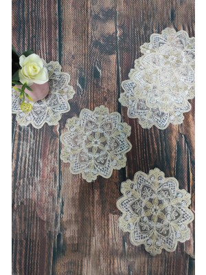 PremiumPort Şık Kokteyl Peçetesi Sunumluk 6'lı Takım, Bardak Altlığı Seti