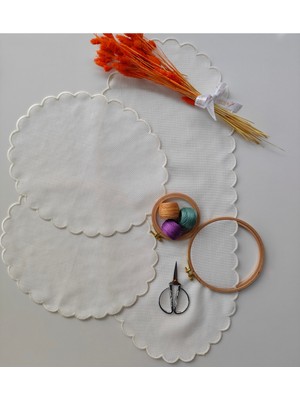 PremiumPort 3'lü Reyhan Oda Takımı - Kırık Beyaz, Şık ve Zarif Dekorasyon Parçası