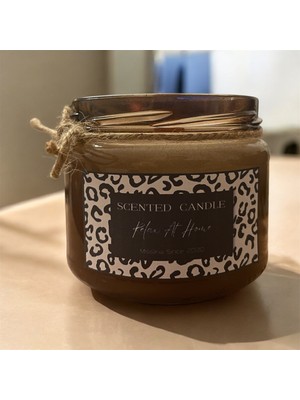 PremiumPort Amber Romantik Cam Mum, Sıcak ve Şık Dekoratif Aksesuar