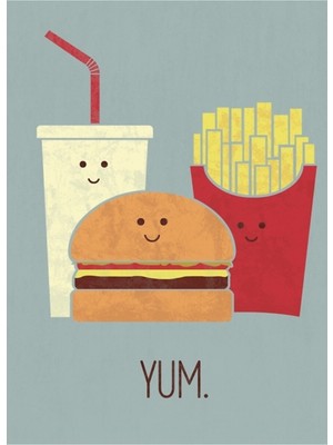 PremiumPort Modern Ahşap Fast Food Tablo, Dekoratif ve Şık Tasarım