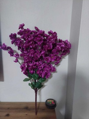 PremiumPort 3 Adet Fuşya Bahar Dalı Dekoratif Çiçek Seti