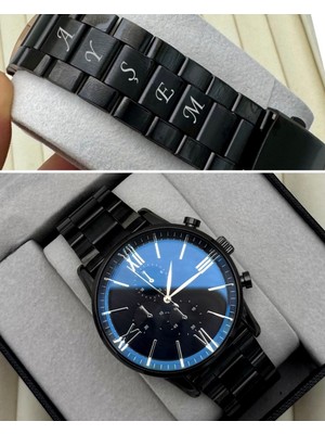 Deepwell Kişiye Özel Isimli Siyah Erkek Kol Saati  HP5T67