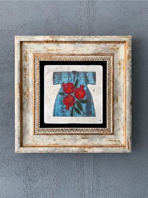 PremiumPort Şık Çerçeveli Taş Duvar Dekoru 20X20 Cm, Ev ve Ofis Için Zarif Tasarım