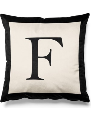 PremiumPort Siyah ve Bej Renkli, Çift Taraflı Baskılı, Şık ve Rahat Kırlent Kılıfı