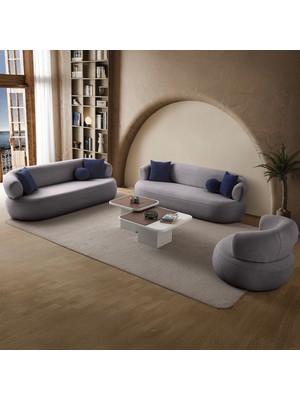 Eymense Roma Koltuk Takımı 3+3+1 Koyu Gri