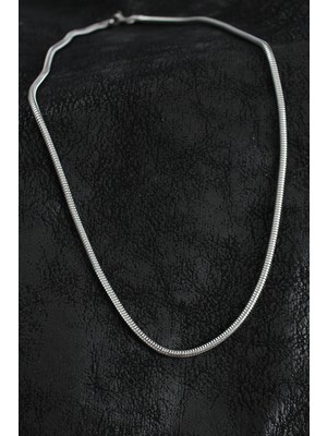MiraLive 316L Çelik Oval Italyan Zincir Model Gümüş Renk Erkek Kolye - TJ-ERK1396