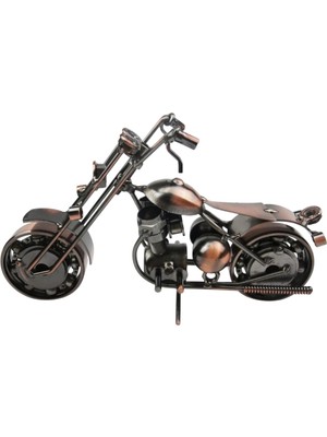 PremiumPort Vintage Bronz Retro El Yapımı Motosiklet Metal Dekor, 20 Cm, Hediye Süs