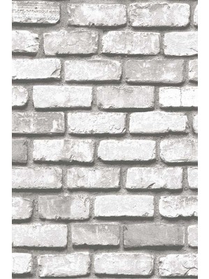 PremiumPort Bej Beyaz Taş Tuğla Desenli Duvar Kağıdı 5,30 M²