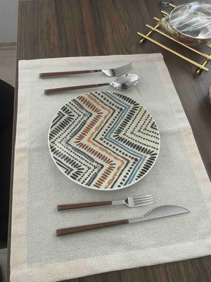 PremiumPort 4'lü Doğal Keten Amerikan Servis Takımı, Şık ve Zarif Ev Dekoru