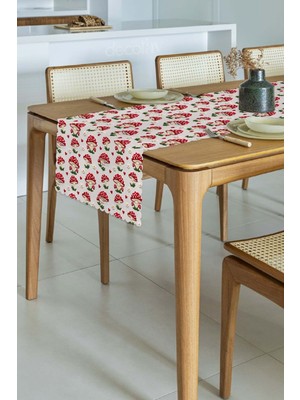 PremiumPort 3D Dijital Baskılı Lazer Kesim Mantar Runner 48X135CM