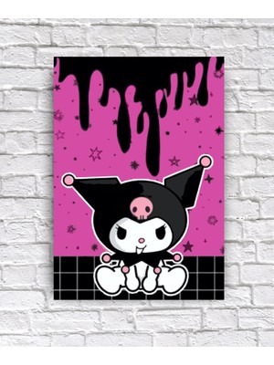 PremiumPort Sevimli Kuromi Melodi Karışık Ahşap Duvar ve Kapı Dekoru, 19X28 cm