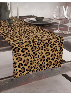 PremiumPort Şık Leopar Desenli Runner 40X140, Ev ve Ofis Dekorasyonu Için Mükemmel Tercih