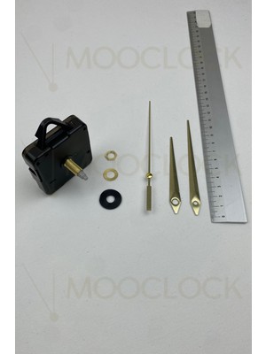 PremiumPort Sessiz Duvar Saati Mekanizması 22 mm Şaft, Akar, Askılı, Orta Boy