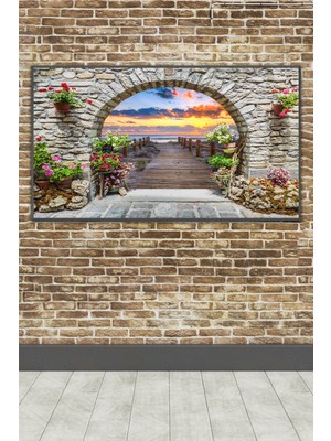 PremiumPort Derinlikli 3D Manzaralı Kendinden Yapışkanlı Duvar Kağıdı