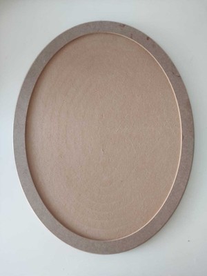 PremiumPort Bej Oval Mdf Pano 45X55 Cm, 10 mm Kalınlık, Şık ve Doğal Dekorasyon