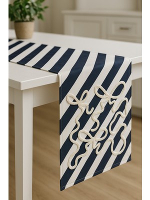 PremiumPort Şık Nakışlı Runner 40X140 Cm, Dekoratif ve Zarif Ev Aksesuarı