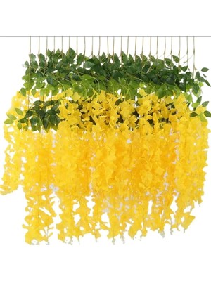 PremiumPort Yapay Akasya Çiçeği 80-110 cm Sarı, 12'li Paket, Dekoratif ve Şık