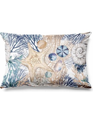 PremiumPort Dikdörtgen Desenli Çift Taraflı Süet Kırlent Kılıfı