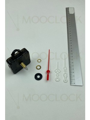 PremiumPort Sessiz Duvar Saati Mekanizması, 22 mm Şaft, Akrep-Yelkovan-Saniye, Askılı