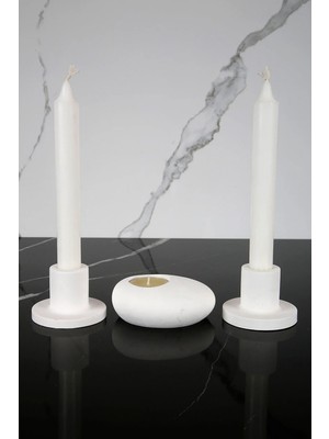 PremiumPort El Yapımı 3 Parça Beton Mumluk Seti, Modern ve Şık Dekorasyon Ürünü