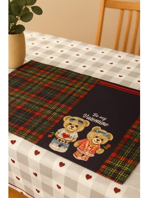 PremiumPort Aşk Temalı Amerikan Servis Seti, Şık ve Romantik Ev Dekorasyonu Için