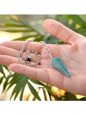 PremiumPort Doğal Apatit Taşı Pandül ile Enerji Dengeleyici ve Şifa Destekli Sarkaç