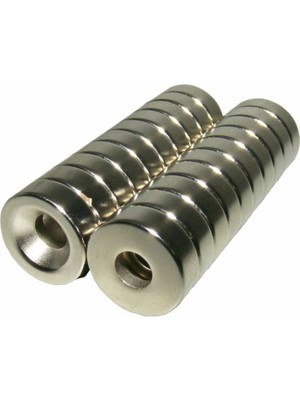 PremiumPort 5'li D20X10/5,5X5MM Havşa Delikli Neodyum Mıknatıs Paketi