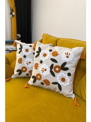 PremiumPort Nakışlı 2'li Kırlent Kılıfı Seti, Şık ve Rahat Dekorasyon Ürünü