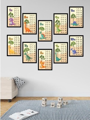 PremiumPort Renkli Mdf Çarpım Tablosu Çerçevesi, Çocuklar Için Eğlenceli Dekorasyon