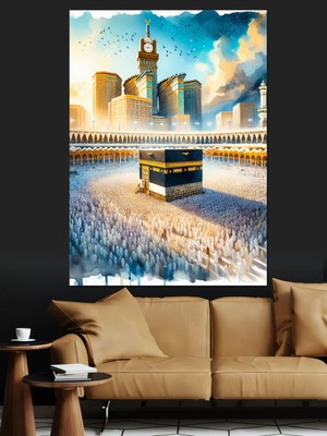 PremiumPort Canlı Kabe Resimli Dekoratif Kanvas ve Mdf Ahşap Tablo