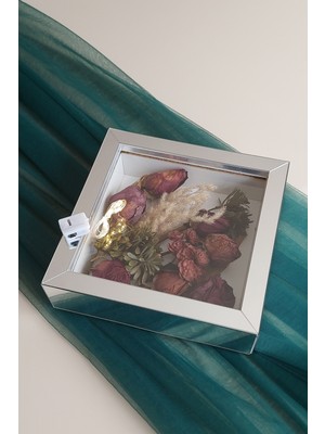 PremiumPort Modern 20X20X5 cm Ledli Çiçek Anı Çerçevesi, Şık ve Parlak Dekorasyon