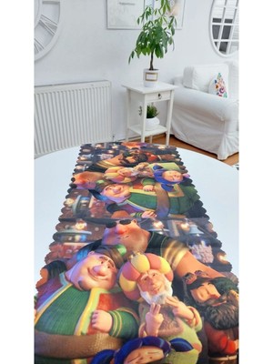 PremiumPort Ramadan Kareem ve Mubarak Temalı Şık ve Renkli Eıd Runner Halı