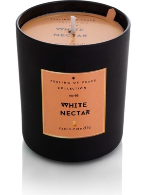 PremiumPort Beyaz Nektar Kokulu Siyah Bardak Mum, Şık ve Zarif Dekoratif Obje