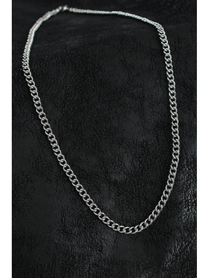 MiraLive 316L Çelik Klasik Oval Zincir Model Gümüş Renk Erkek Kolye - TJ-ERK1390