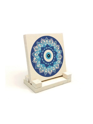 PremiumPort Renkli Doğal Taş Nazar Boncuklu Desenli Masaüstü Dekorasyon