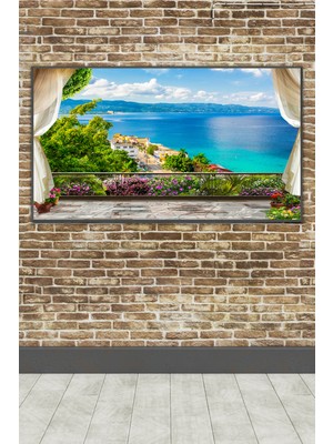 PremiumPort Deniz Esintili Kendinden Yapışkanlı Duvar Kağıdı, Balkon Dekoru