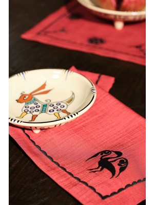 PremiumPort Terracotta Nakışlı Selçuklu Serisi Amerikan Servis Seti