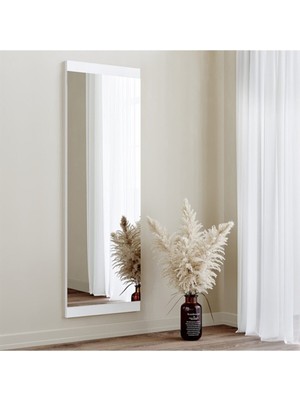 PremiumPort 40X120 cm Beyaz Dekoratif Duvar Aynası, Salon, Koridor ve Ofis Için