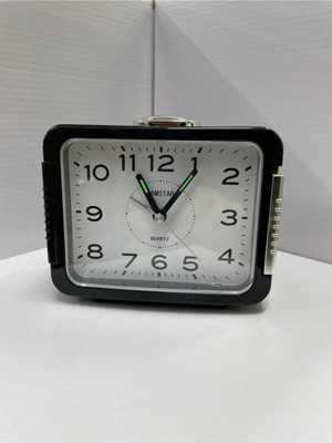 PremiumPort Şık Büyük Pilli Masa Saati, Zil Çalar, Zarif ve Fonksiyonel Tasarım