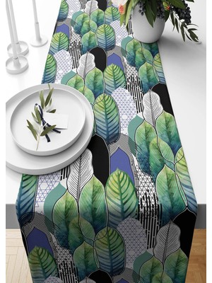 PremiumPort Renkli Jungle Desenli Süet Dokuma 140X40 Cm, Şık ve Modern Tasarım