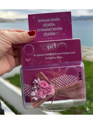 PremiumPort Sevgililer Gününe Özel Mini Aynalı Çiçek Buketi, Anlamlı Hediye