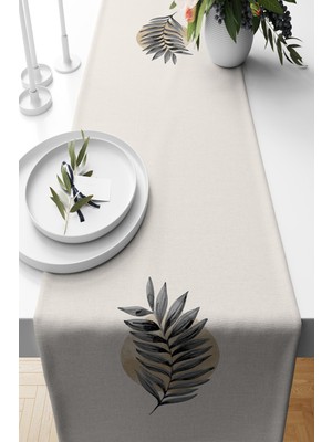 PremiumPort Desenli Süet Dokuma Runner, Şık ve Zarif 140X40 Cm, Ev Dekorasyonu