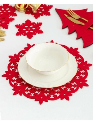 PremiumPort Yılbaşı Temalı 4 Kişilik Supla ve Amerikan Servis Takımı Renkli Şık Set