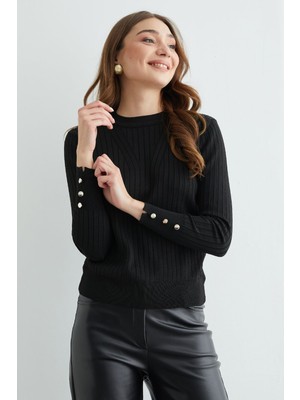 FullaModa Fitilli Bisiklet Yaka Triko Kazak