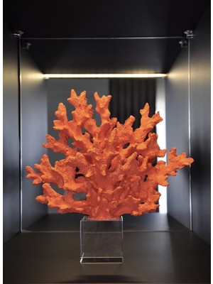 PremiumPort Parlak Kristalli Turuncu Mercan Dekoratif Aksesuar, Renkli ve Şık Tasarım